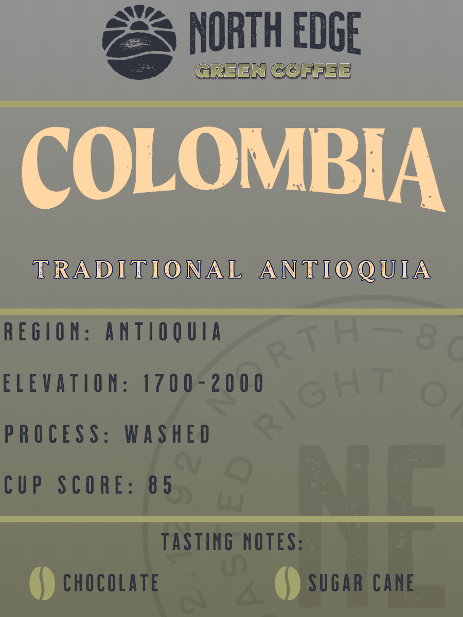 (RAW UNROASTED GREEN) Colombia Traditional Antioquia