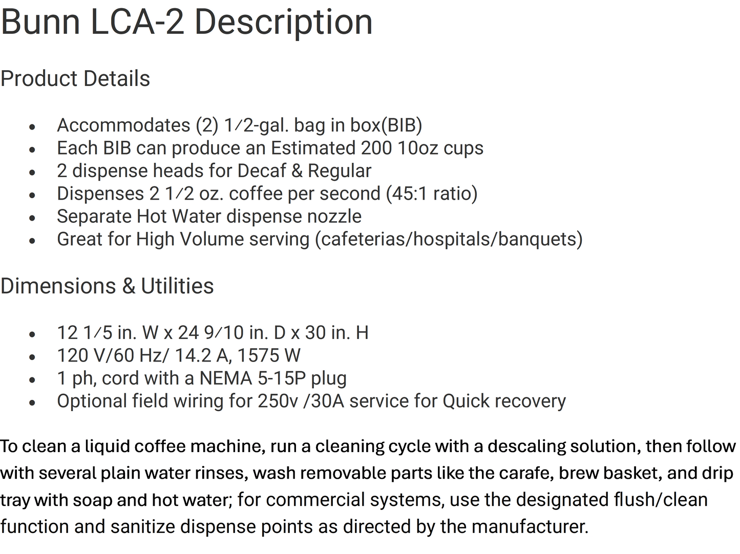WESTROCK LIQ DECAF BIB 2/.5 GAL BOX