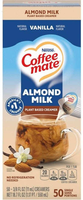 COFFEE MATE ALMOND MILK VANILLA 50CT
