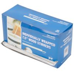 STIR STICKS 7.5" WRAPPED WOODEN 500 ct